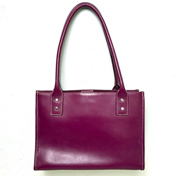 Wilsons Leather Handbags - WILSONS Vintage 90s Y2K Structured Leather Shoulder Bag Contrast Stitching Retro